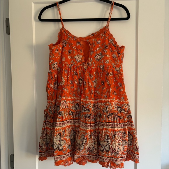 Urbana Outfitters Orange Floral Baby Doll Dress - Picture 3 of 13